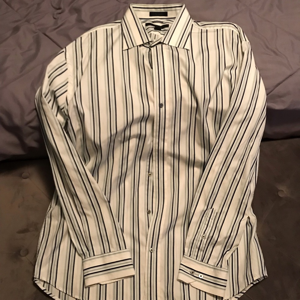 Express Long Sleeve Button Front XXL White